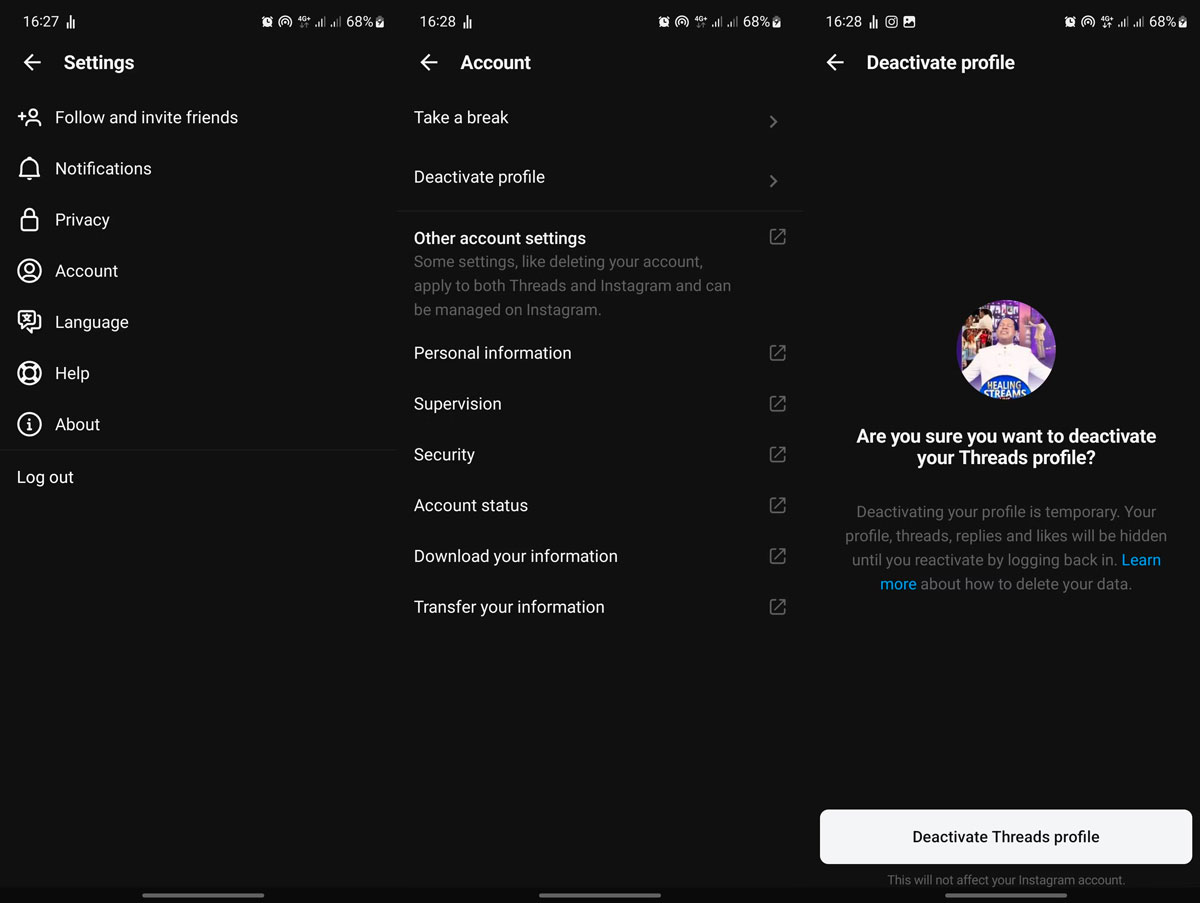 Як видалити Threads
