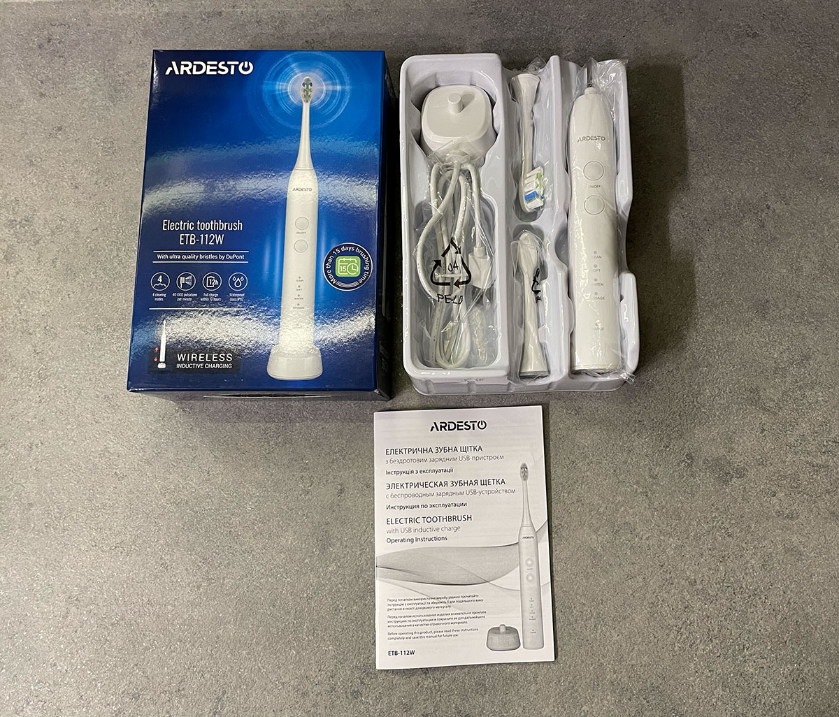 Огляд електричної зубної щітки ARDESTO ETB-112W