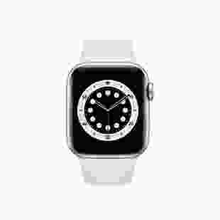 Смарт-годинник Apple Watch Series 6 GPS 44mm Silver Aluminum Case with White Sport Band (M00D3)