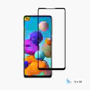 2E Захисне скло Basic для Samsung A21S (A217F), 2.5D FCFG, black border