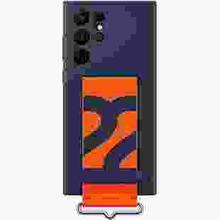 Samsung Чохол Silicone with Strap Cover для смартфону Galaxy S22 Ultra (S908) Navy