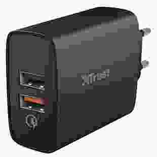Trust Мережевий ЗП Trust QMAX 2XUSB-A QC3.0 3A, Max 30W, Black