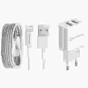Мережевий зарядний пристрій Florence 2USB 2A + Lightning White (FL-1021-WL)