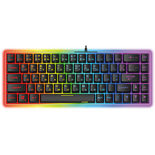Клавіатура дротова ігрова 2E KG345 Gaming RGB USB Transparent