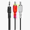 Кабель 2E Aux Cable 3.5mm - 2RCA 1m black (2E-W33291M)