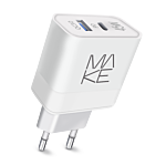 Мережевий зарядний пристрій MakeFuture 45W PD+QC White (MCW-325PWH)